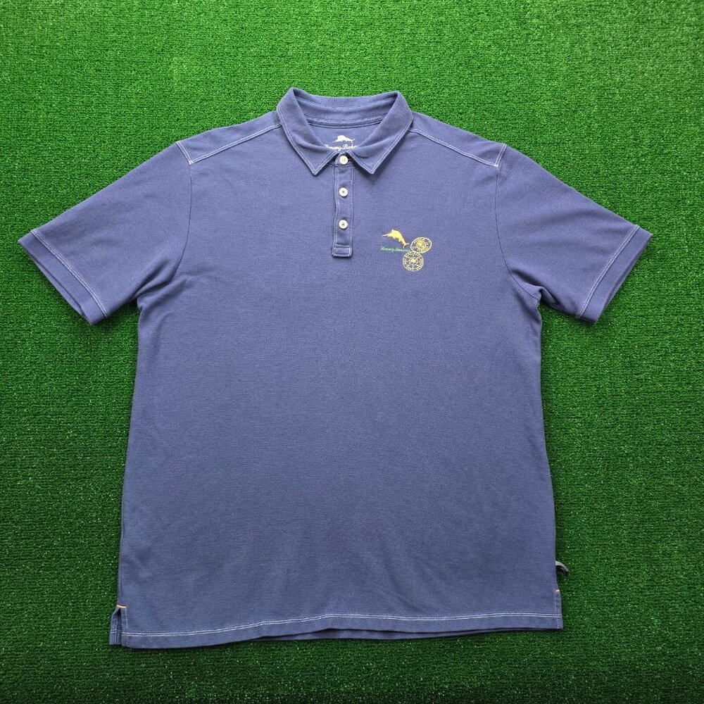 Tommy Bahama Island Zone Polo Shirt Mens XL Blue Golf Summer Beach Casual